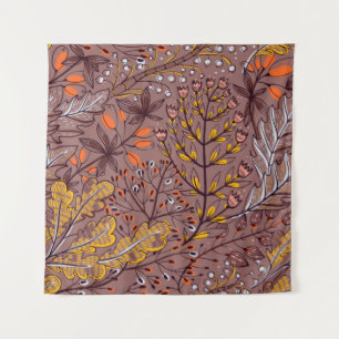 Tenture motif vintage fleuri sans soudure aux herbes d'aut