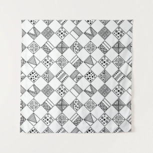 Tenture Motif vintage sans couture. Géométri noir et blanc