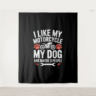 Tenture Moto Chien Sarcastique Citation Humour Chien