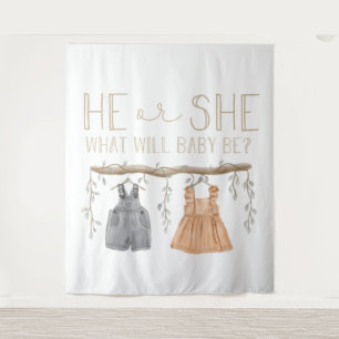 Tenture Mouchoir en papier, Il ou Elle, Baby shower,