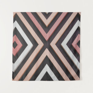 Tenture Mur rose, noir et blanc