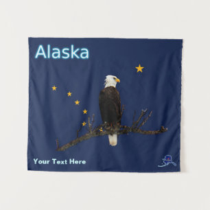 Tenture Murale Aigle Et Drapeau De L'Alaska