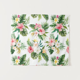 Tenture Murale Aquarelle Tropicale Motif Floral Tropical Tapisser
