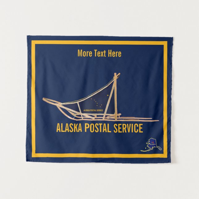 Tenture Murale Balle à chiens du service postal de l'Alaska (Devant (Horizontal))