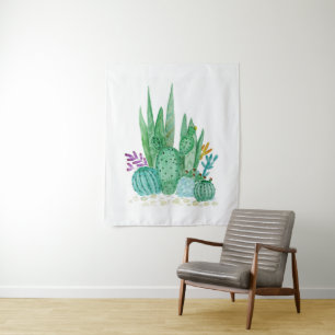 Tenture Murale Cactus, aquarelle
