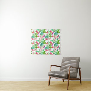 Tenture Murale Cactus lumineux d'aquarelle et motif succulent