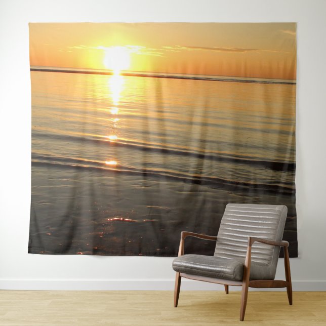 Tenture Murale Cape Cod Sunset Ocean Photographie Tapestry (En situation (horizontale))