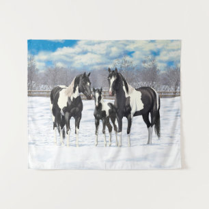 Tenture Murale Cheval Pinto Quarter Noir Chevaux Paint Chevaux Da
