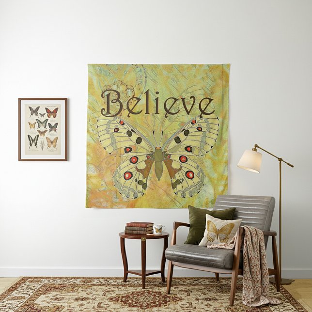 Tenture Murale Croire papillon vintage (Créateur téléchargé)