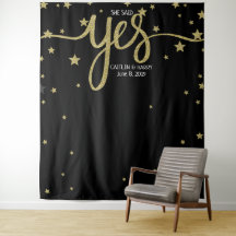 elle a dit oui bannière de toile de fond de photob