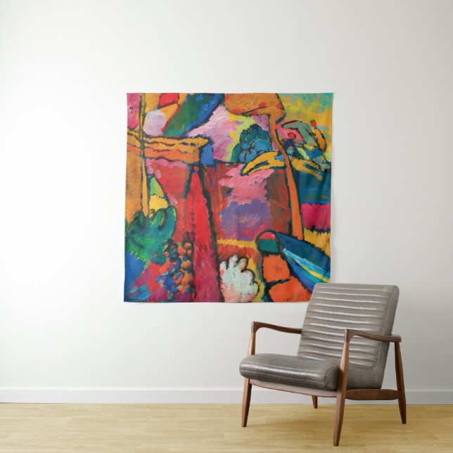 Tenture Murale Étude pour l'improvisation V par Wassily Kandinsky (En situation (horizontale))