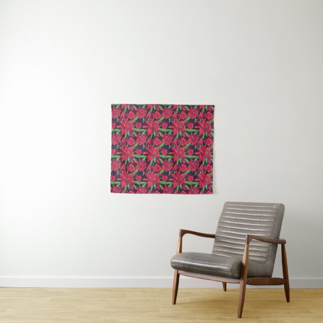 Tenture Murale Fleurs et colibris (En situation (horizontale))