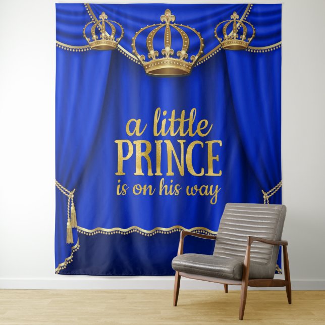 Tenture Murale Fond de salle pour Baby Shower Grand Prince (En situation)