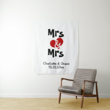 Fond personnalisé pour photo de mariage Mme et Mme
