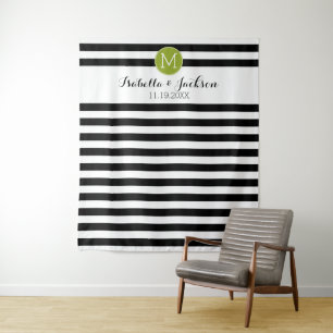 Tenture Murale Fond personnalisé pour photo de mariage Monogramme