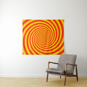 Tenture Murale Jaune en rouge via Orange Spiral