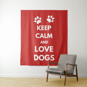 Tenture Murale Keep calm and love dogs