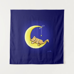 Tenture Murale KiniArt Lunaire Amour Orange Kitten