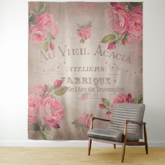 Tenture Murale le cru chic minable de roses français de