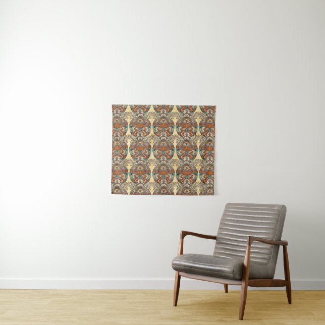 Tenture Murale Motif floral de tortue (En situation (horizontale))