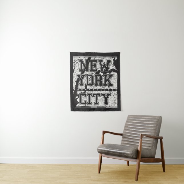 Tenture Murale Plan de ville de New York City | (En situation)