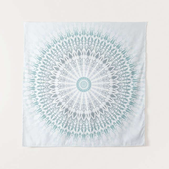 Tenture Murale Turquoise Aqua Modern géométrique Mandala (Devant)