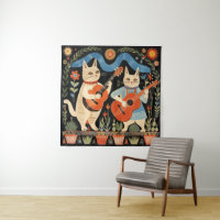 Musical Cats Folk Art