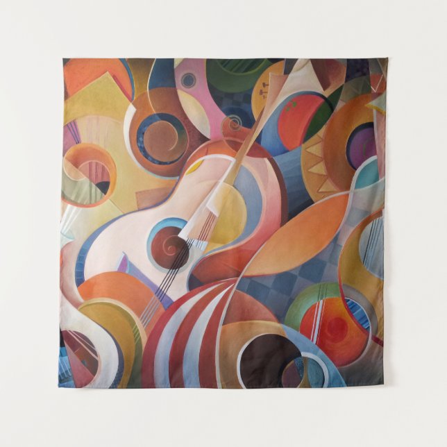 Tenture Musique artisanale peinture Abstraite (Devant)