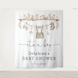 Tenture Muted Boho Petit Homme Baby shower garçon Bienvenu