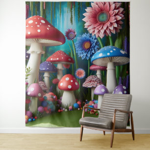Tenture Mystique Fairy Tale Mushroom Forest Hanging