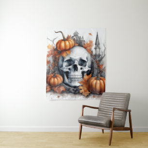 Tenture Mystique Halloween Gothique Crâne Art Mystique