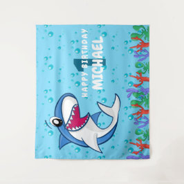 Tenture Naissance du requin Premier Anniversaire Ocean Kid