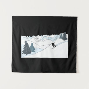Tenture Né à Ski - Ski Resort Scene Sports d'hiver