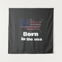 Né aux États-Unis Carte du drapeau américain T-Shi
