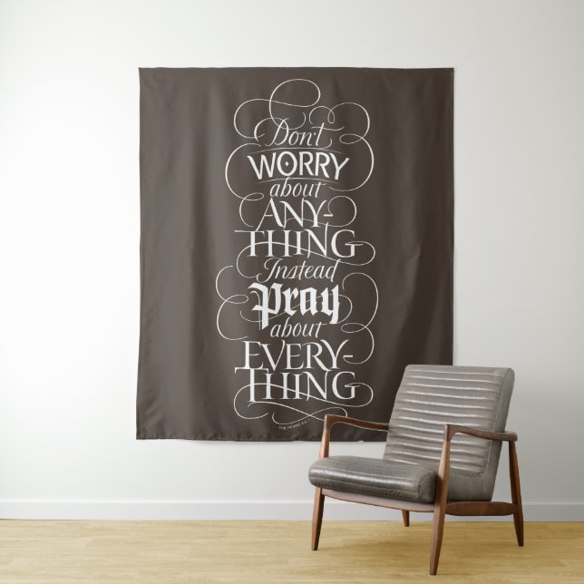 Tenture NE VOUS INQUIÉTEZ PAS - Christian Calligraphy Bibl (En situation)