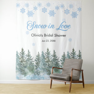 Tenture Neige d'hiver en amour Flocons de neige Baby Showe