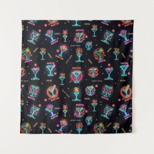 Tenture Neon Sign Space Age Atomic Martini Cocktails Impri