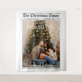 Tenture Newspaper What A Year Black White Photo Christmas