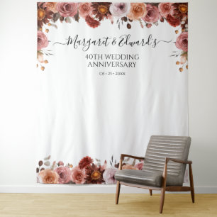 Tenture N'importe quel événement Blush et Bourgogne Floral