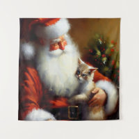 Noël Père Noël et un chat 3