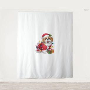 Tenture Noël Père Noël Shih Tzu Chien Chien Chien Shih
