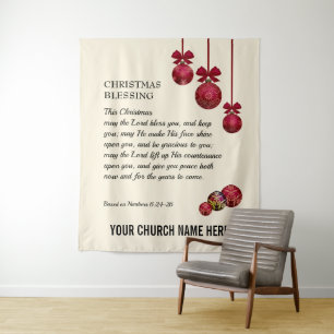 Tenture Noël QUE LE SEIGNEUR VOUS BÉNISSE Église