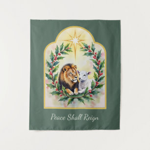 Tenture Noël religieux Le lion et l'agneau et l'étoile