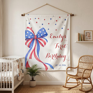 Tenture Nœud américain bandes d'anniversaire du 4 juillet