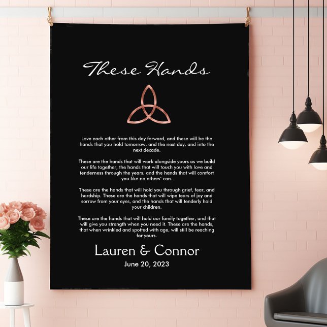 Tenture Nœud celtique de la Trinité Vœux de mariage irland (Handfasting vows wedding tapestry trinity knot.)