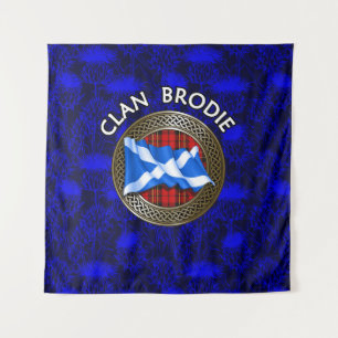 Tenture Nœud et drapeau du tartan du clan Brodie