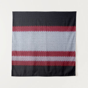 Tenture Noir blanc rouge : Motif en tissu lainé nui