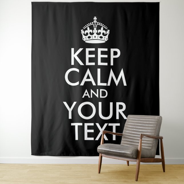 Tenture Noir et blanc Conserver le calme et votre texte (En situation)