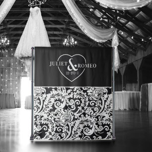 Tenture Noir et blanc moderne cadre élégant de mariage