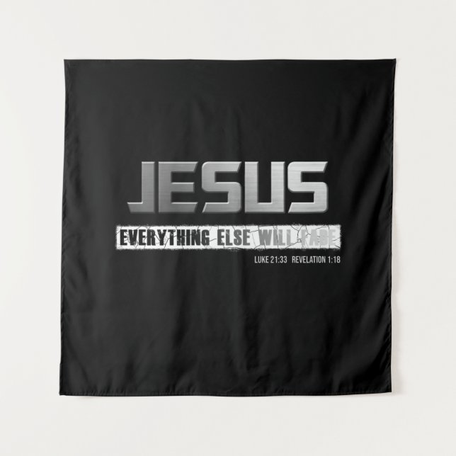 Tenture Nom chrétien JESUS Tout le reste s'estompera (Devant)